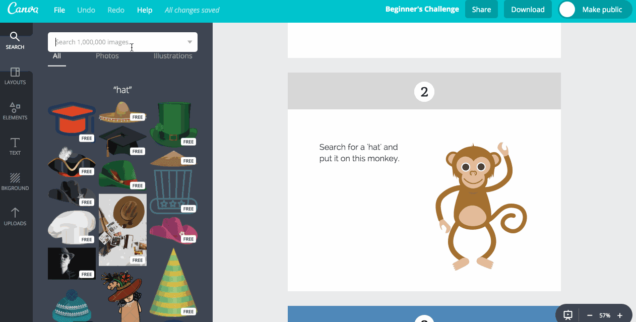 Canva monkey search